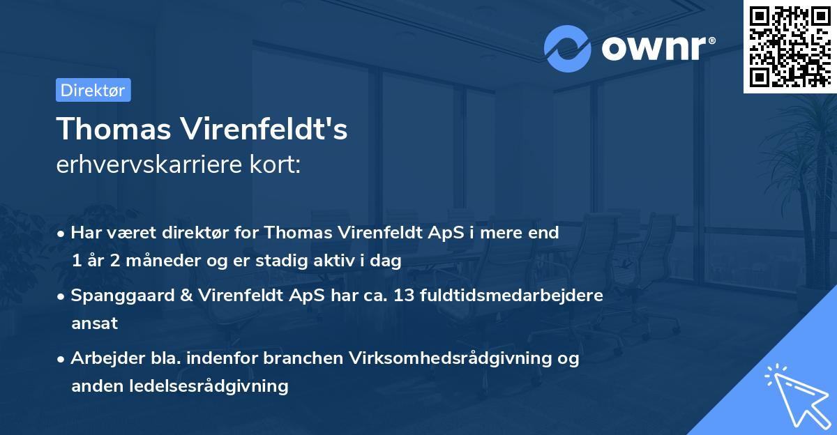 Thomas Virenfeldt's erhvervskarriere kort