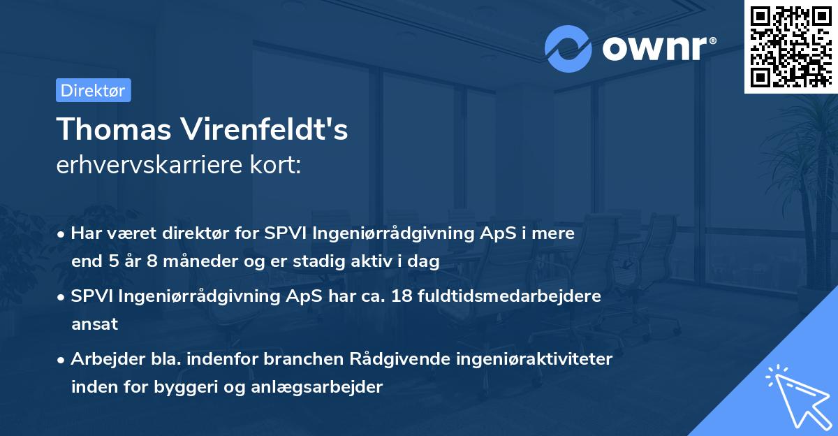 Thomas Virenfeldt's erhvervskarriere kort