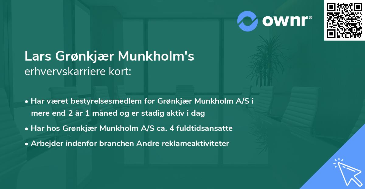 Lars Grønkjær Munkholm's erhvervskarriere kort