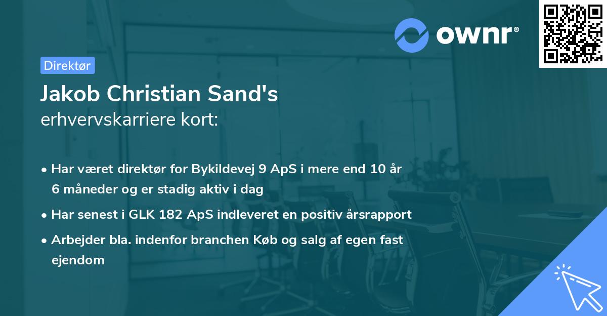 Jakob Christian Sand's erhvervskarriere kort