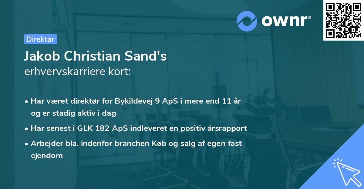 Jakob Christian Sand's erhvervskarriere kort