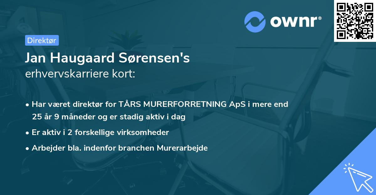 Jan Haugaard Sørensen's erhvervskarriere kort