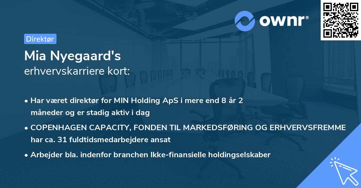 Mia Nyegaard's erhvervskarriere kort
