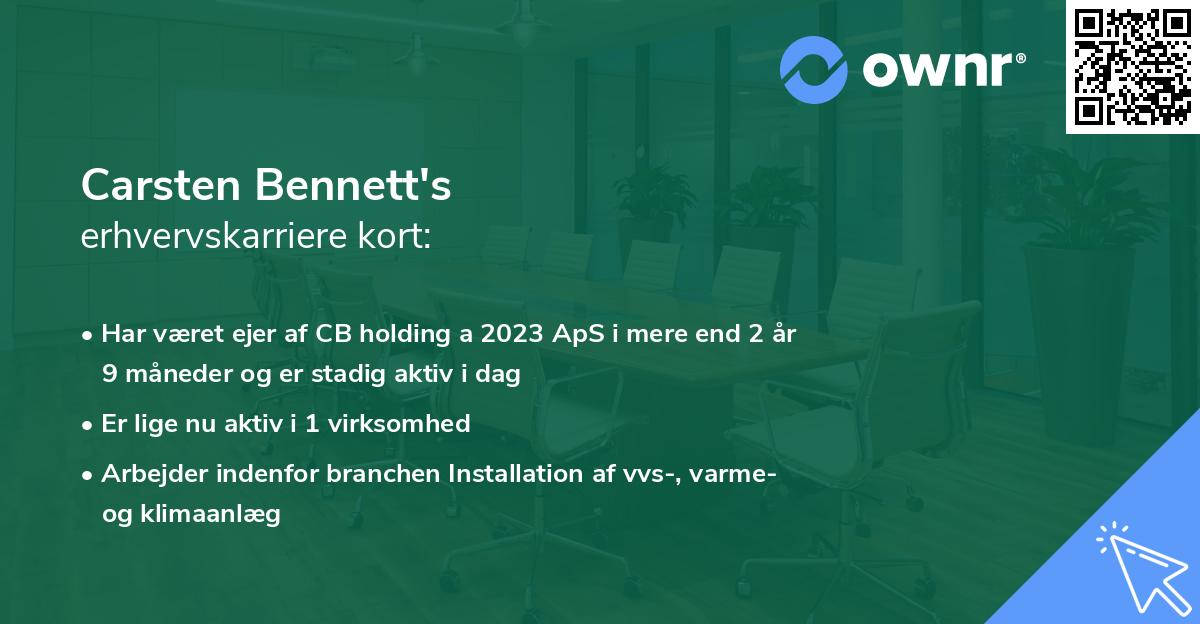 Carsten Bennett's erhvervskarriere kort