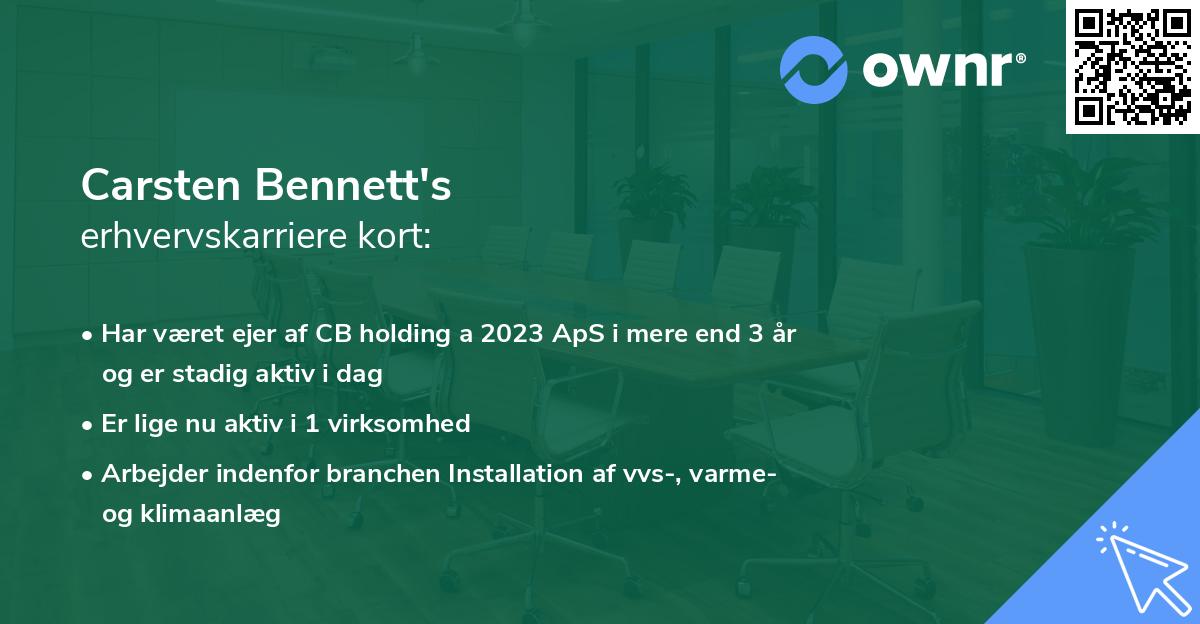 Carsten Bennett's erhvervskarriere kort