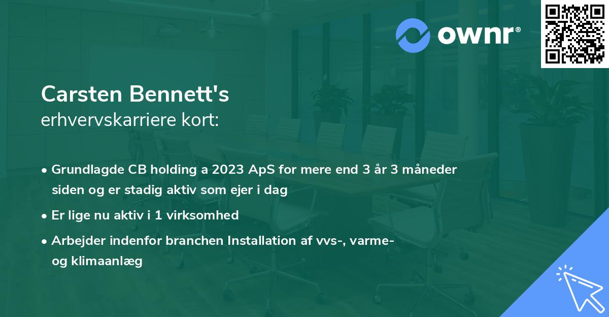 Carsten Bennett's erhvervskarriere kort