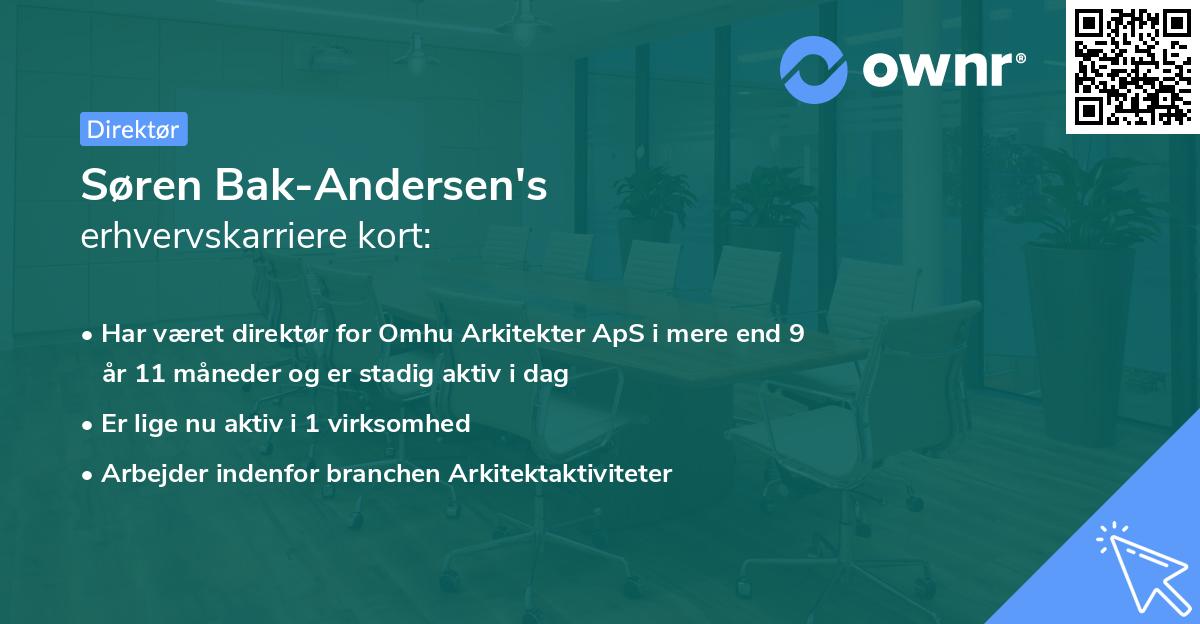 Søren Bak-Andersen's erhvervskarriere kort
