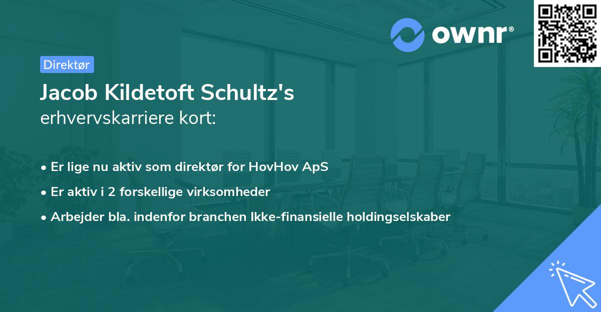 Jacob Kildetoft Schultz's erhvervskarriere kort