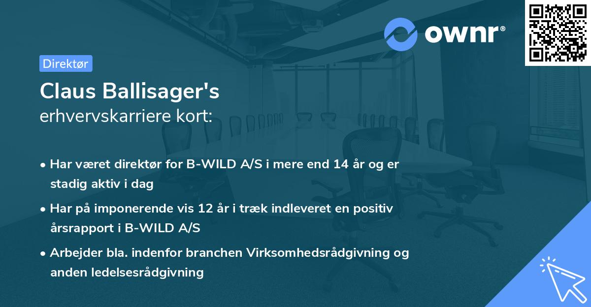 Claus Ballisager's erhvervskarriere kort