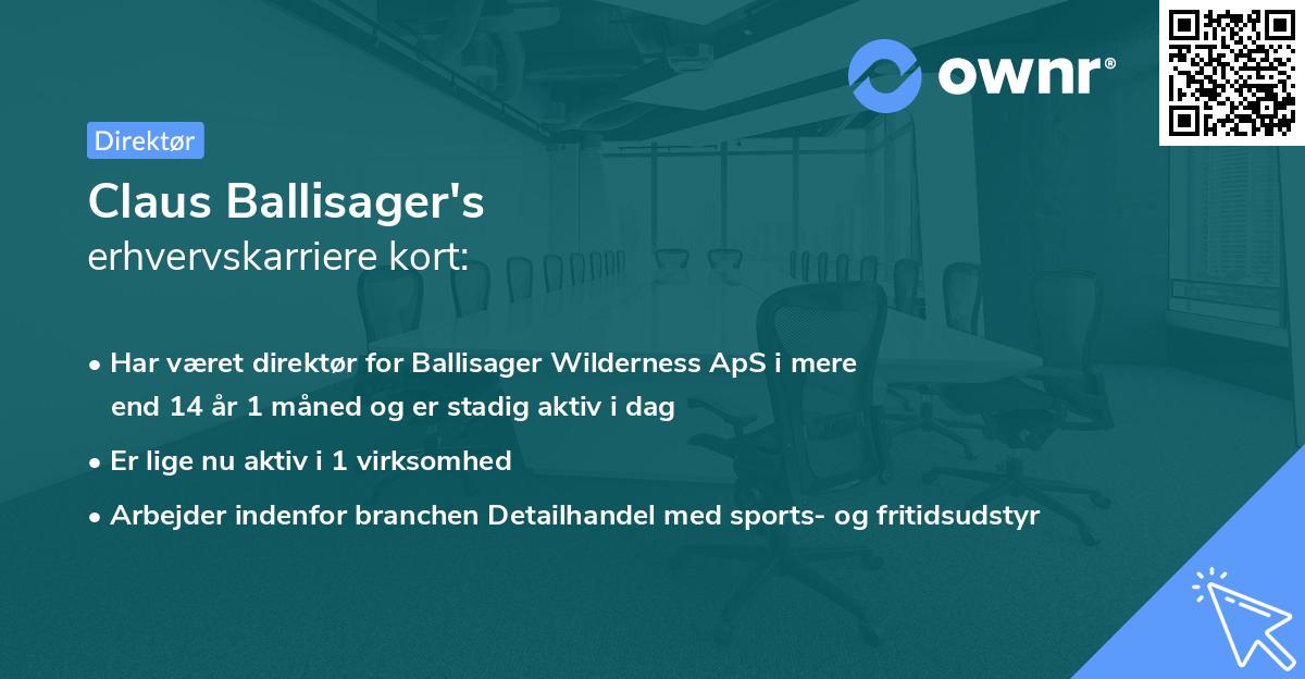 Claus Ballisager's erhvervskarriere kort