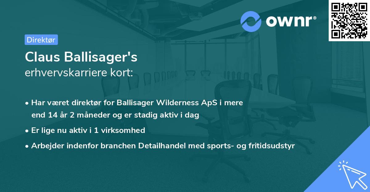 Claus Ballisager's erhvervskarriere kort