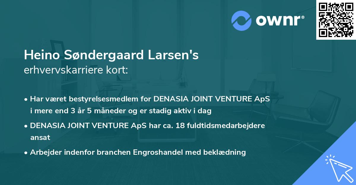 Heino Søndergaard Larsen's erhvervskarriere kort