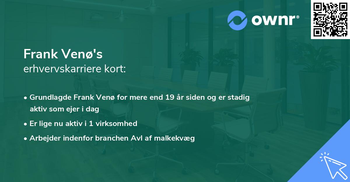 Frank Venø's erhvervskarriere kort