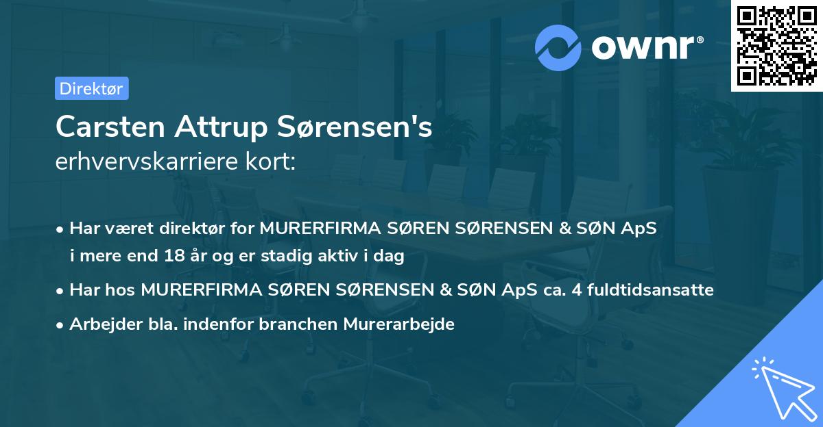 Carsten Attrup Sørensen's erhvervskarriere kort
