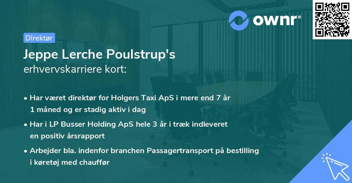Jeppe Lerche Poulstrup's erhvervskarriere kort