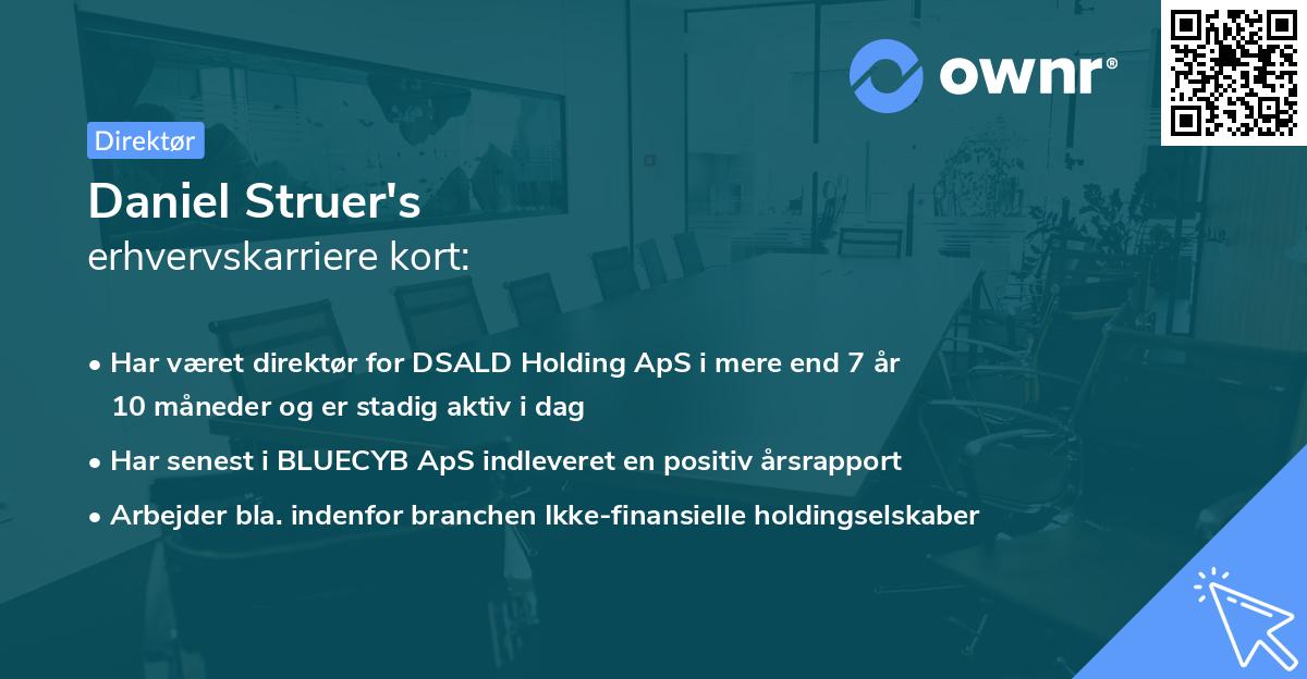 Daniel Struer's erhvervskarriere kort