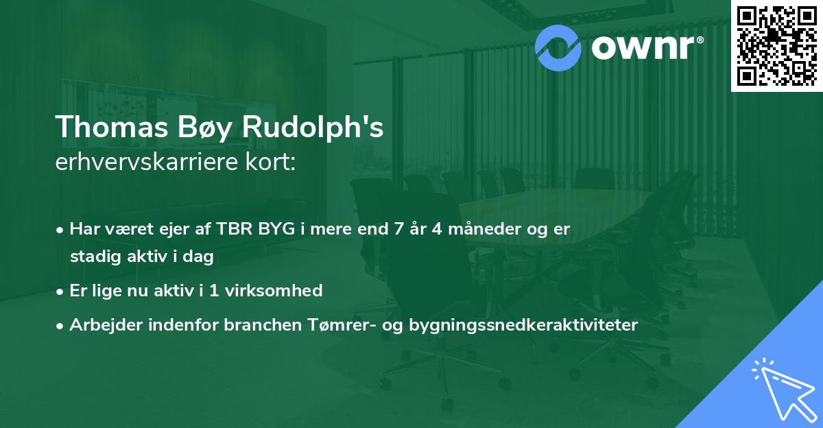 Thomas Bøy Rudolph's erhvervskarriere kort