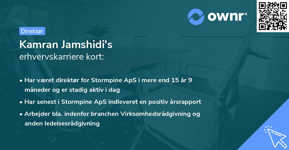 Kamran Jamshidi's erhvervskarriere kort