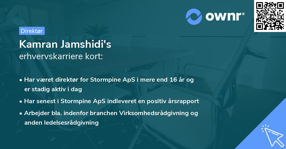 Kamran Jamshidi's erhvervskarriere kort
