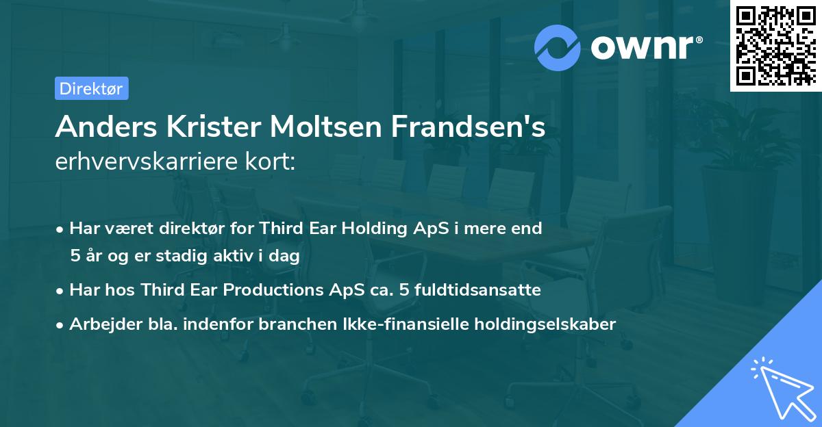 Anders Krister Moltsen Frandsen's erhvervskarriere kort