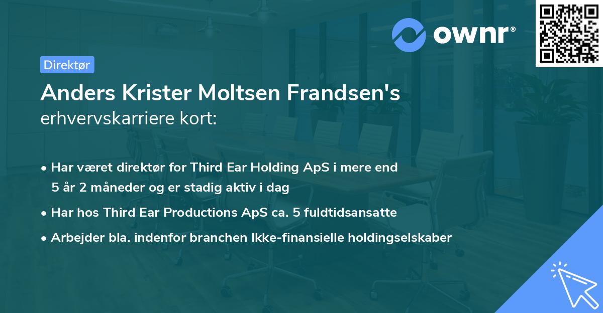 Anders Krister Moltsen Frandsen's erhvervskarriere kort