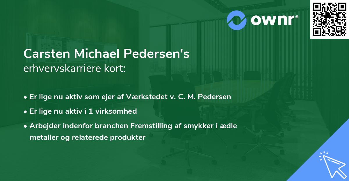 Carsten Michael Pedersen's erhvervskarriere kort