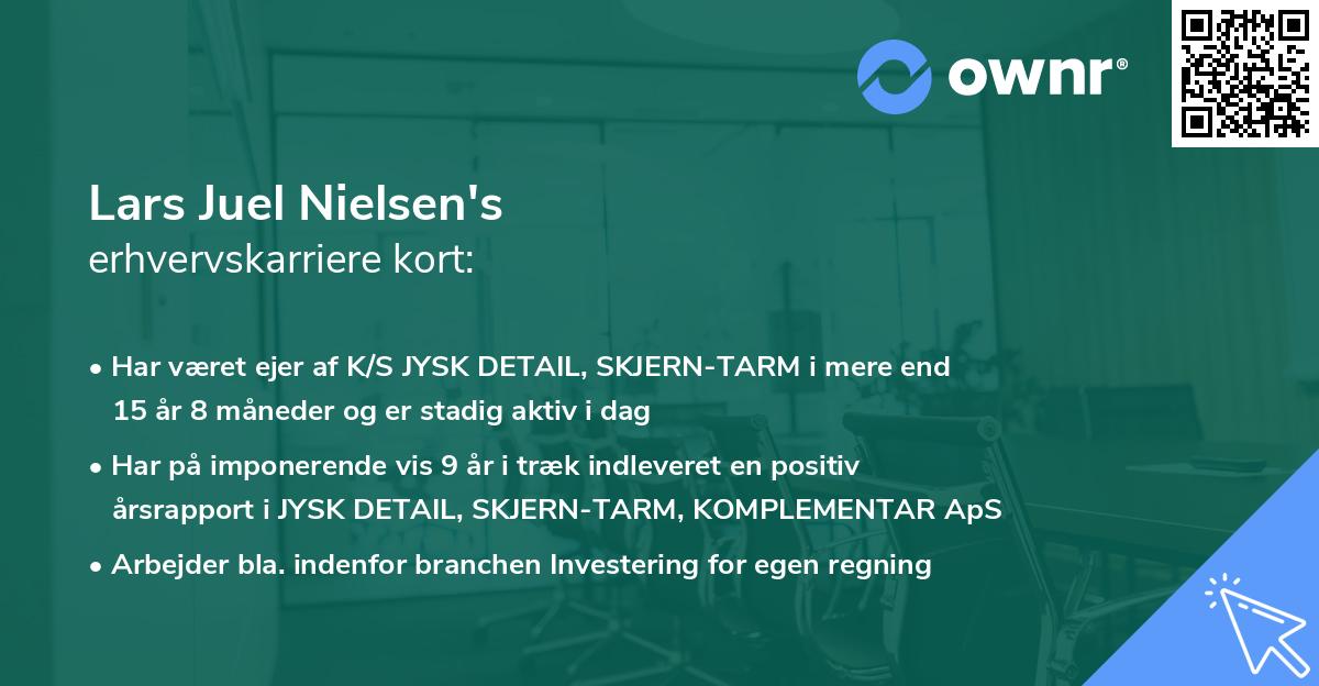 Lars Juel Nielsen's erhvervskarriere kort