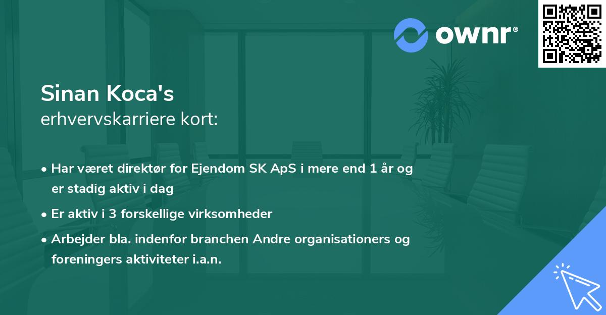 Sinan Koca's erhvervskarriere kort