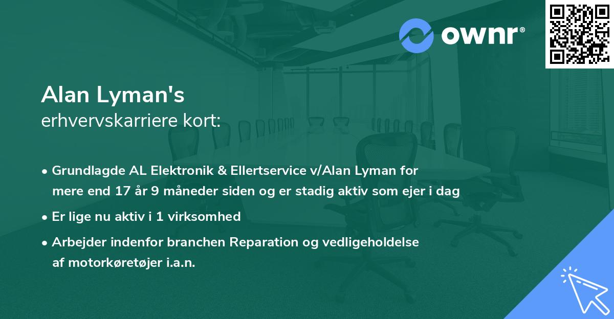 Alan Lyman's erhvervskarriere kort