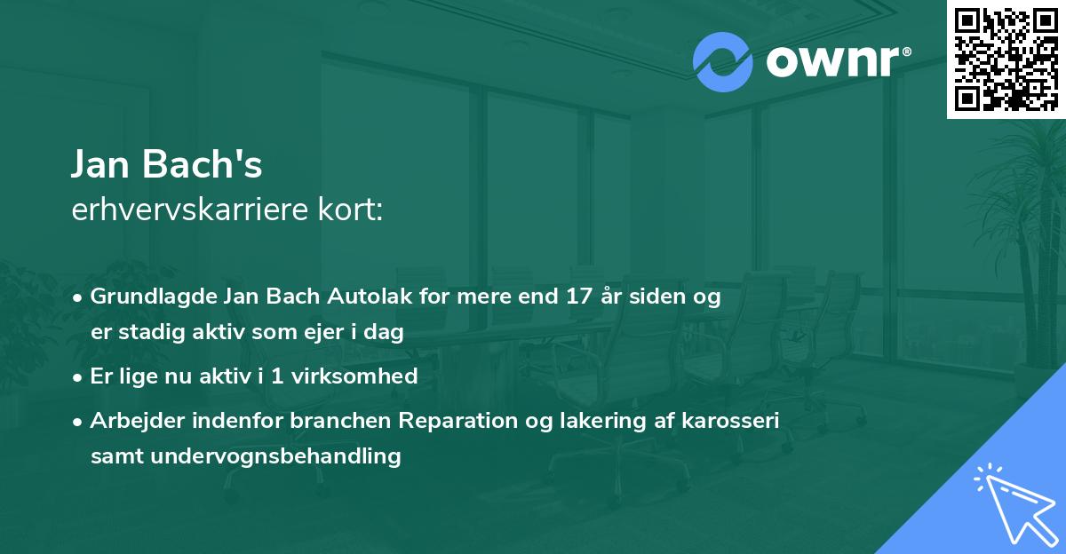 Jan Bach's erhvervskarriere kort