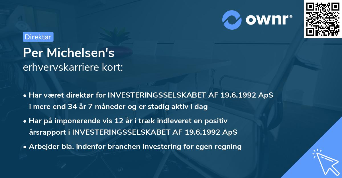 Per Michelsen's erhvervskarriere kort