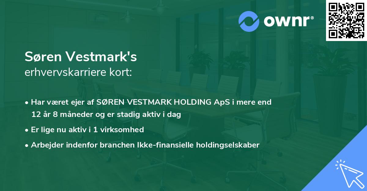 Søren Vestmark's erhvervskarriere kort