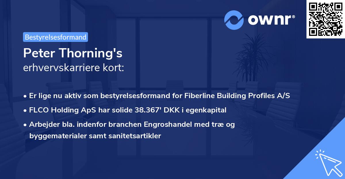 Peter Thorning's erhvervskarriere kort