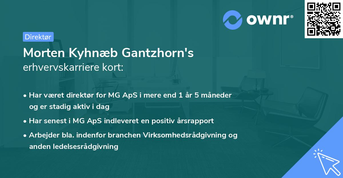 Morten Kyhnæb Gantzhorn's erhvervskarriere kort