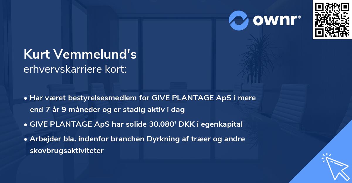 Kurt Vemmelund's erhvervskarriere kort
