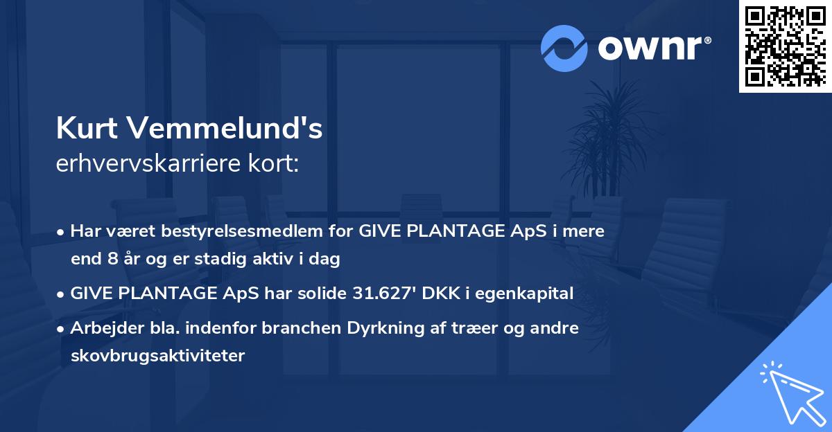 Kurt Vemmelund's erhvervskarriere kort