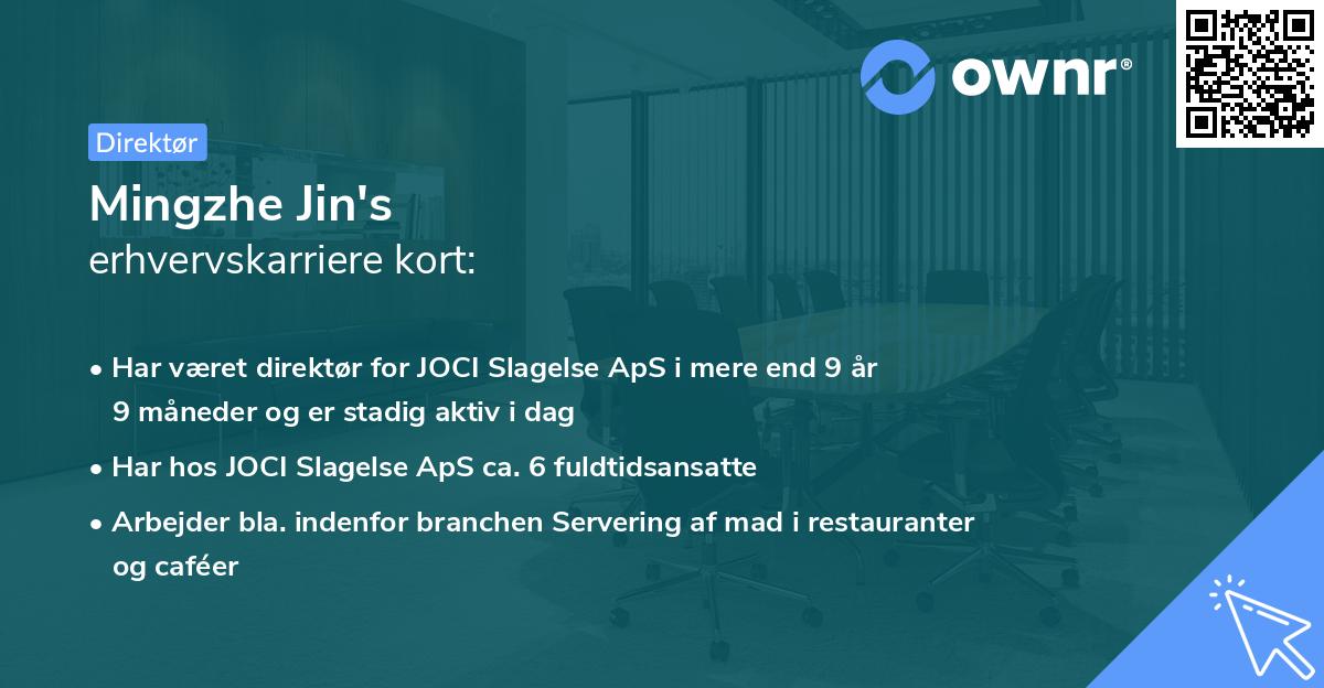 Mingzhe Jin's erhvervskarriere kort