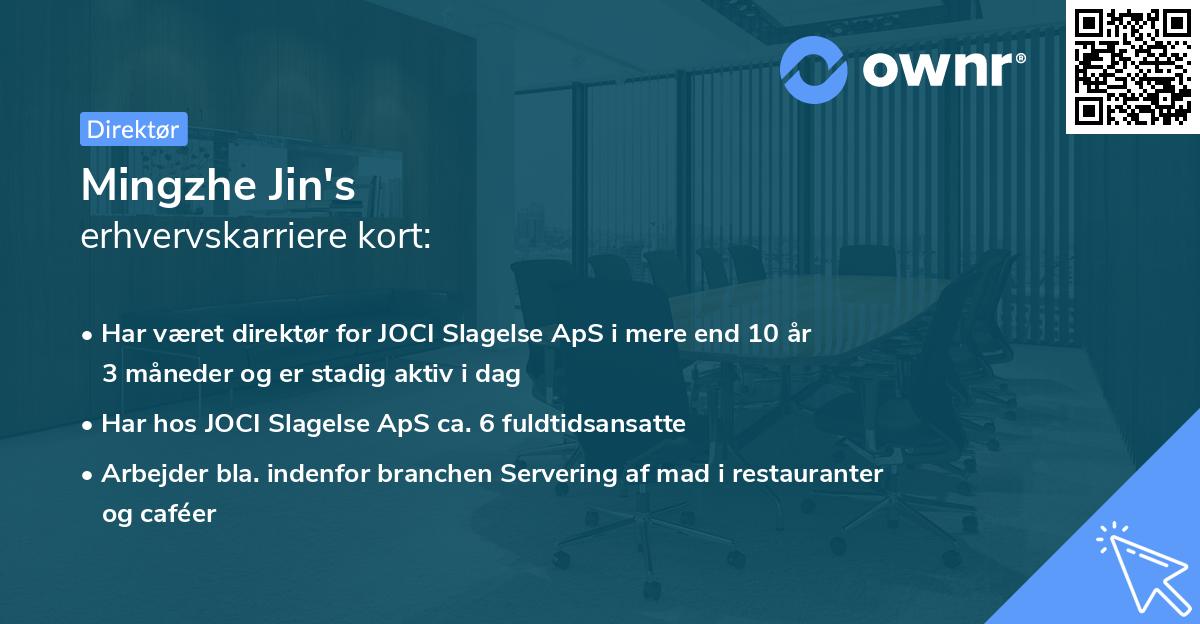 Mingzhe Jin's erhvervskarriere kort