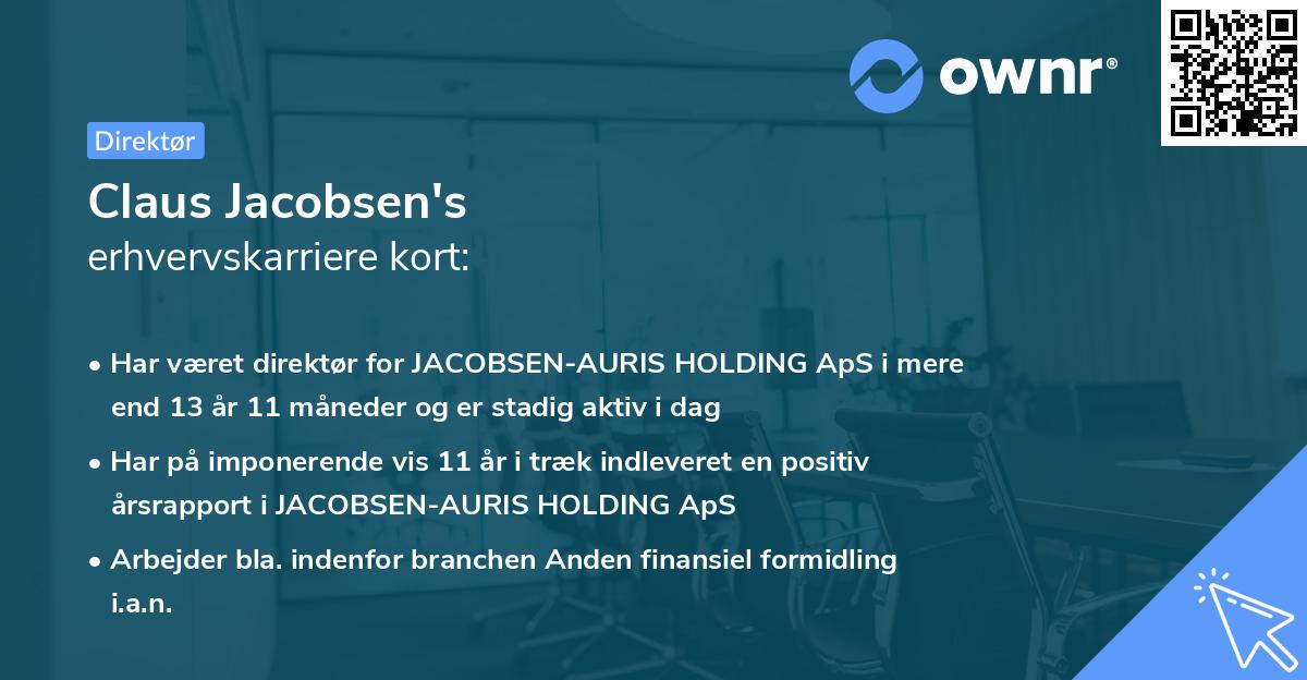 Claus Jacobsen's erhvervskarriere kort