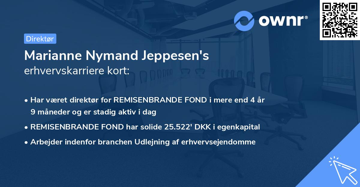 Marianne Nymand Jeppesen's erhvervskarriere kort