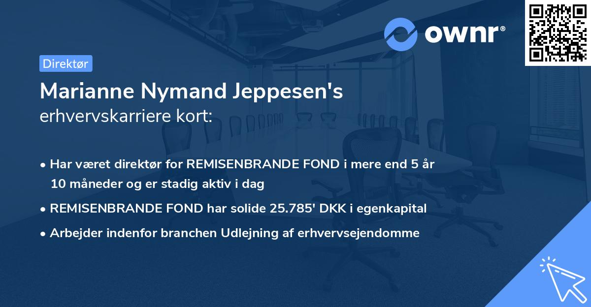 Marianne Nymand Jeppesen's erhvervskarriere kort
