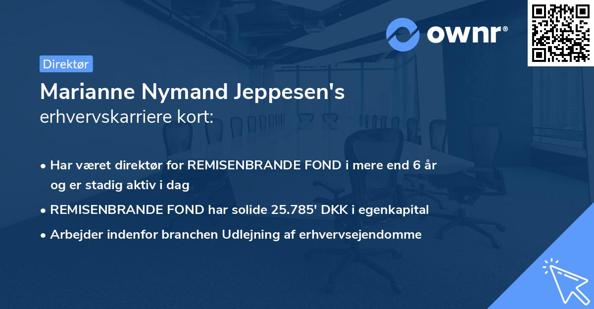 Marianne Nymand Jeppesen's erhvervskarriere kort