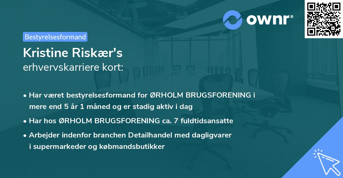Kristine Riskær's erhvervskarriere kort