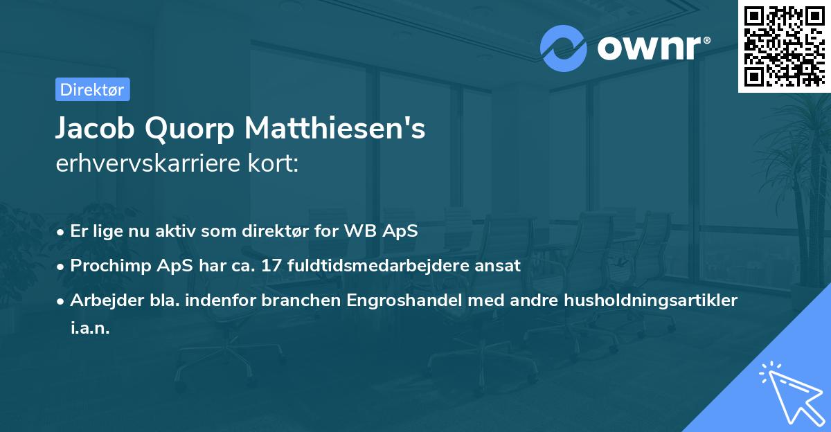 Jacob Quorp Matthiesen's erhvervskarriere kort