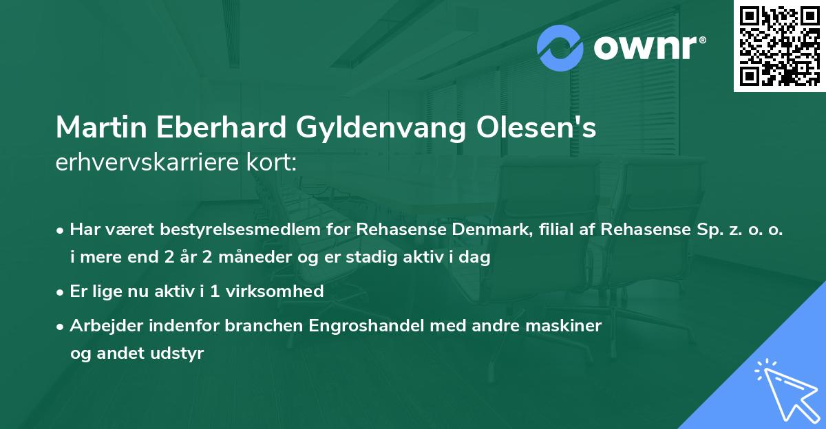 Martin Eberhard Gyldenvang Olesen's erhvervskarriere kort
