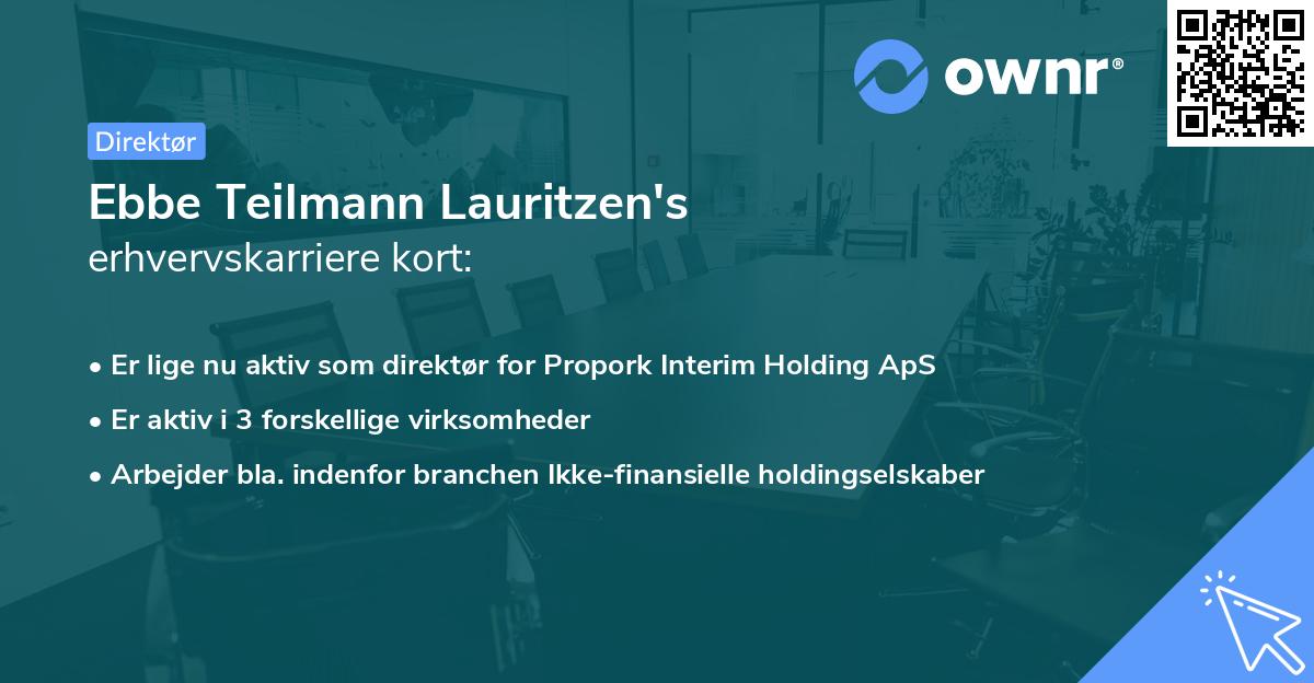 Ebbe Teilmann Lauritzen's erhvervskarriere kort