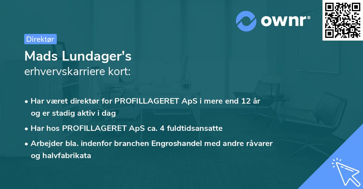 Mads Lundager's erhvervskarriere kort