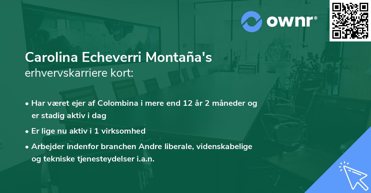 Carolina Echeverri Montaña's erhvervskarriere kort