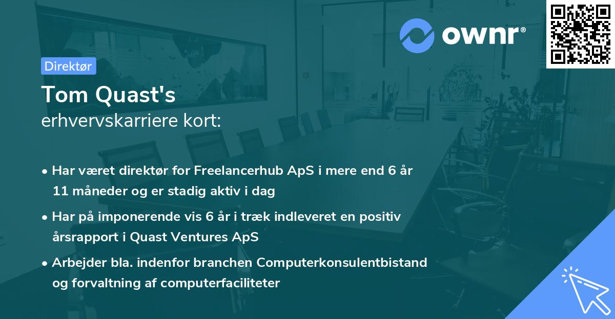 Tom Quast's erhvervskarriere kort