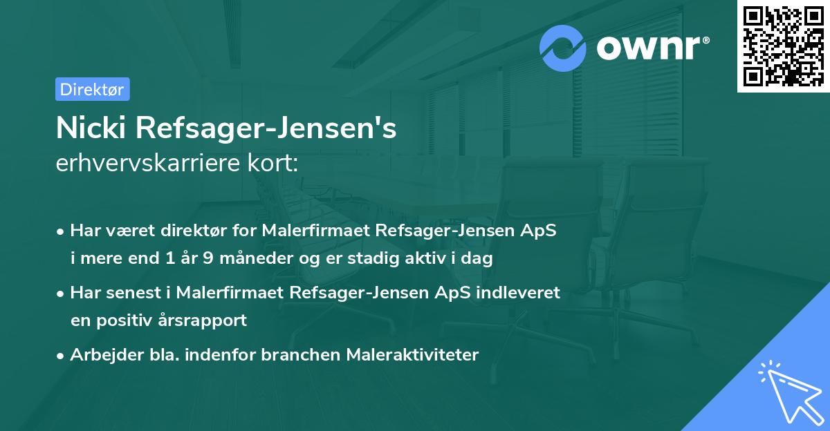 Nicki Refsager-Jensen's erhvervskarriere kort